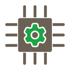 Artificial Intelligence Vector Glyph Two Color Icon