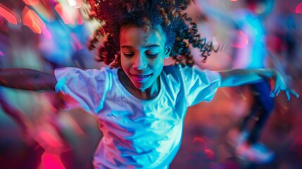 Young artist capturing the energy of a dance performance