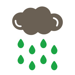 Rain Vector Glyph Two Color Icon