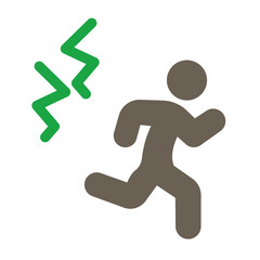 Evacuate Glyph Two Color Icon