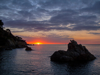 Costa Brava coastline  at sunrise
