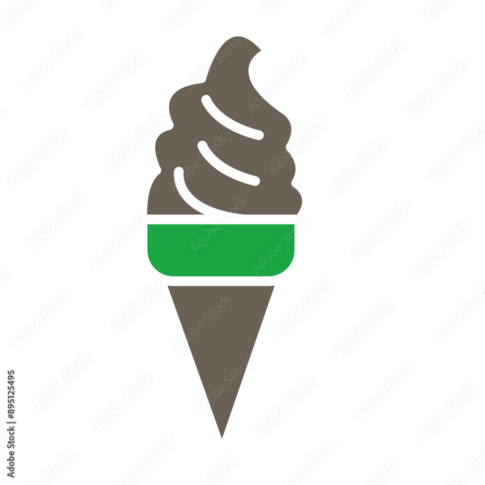 Sticker Ice Cream Glyph Two Color Icon