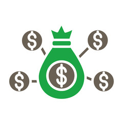 Crowdfunding Glyph Two Color Icon