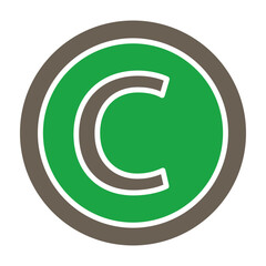 Copyright Glyph Two Color Icon