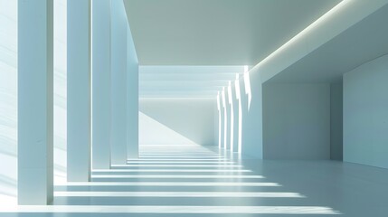 Obraz premium Futuristic minimalistic clean light Architecture background, Futuristic Living Space