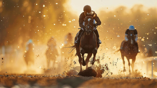Horse racing at the track