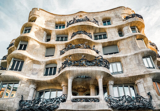 Case Mila - house of Antoni Gaudi in city Barcelona in Spain