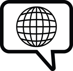 Language icon . Speech bubble with globe icon . Select language icon vector