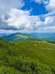 Naklejka premium Beautiful landscape of summer mountains