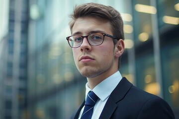 Naklejka premium A young accountant looking determined and ambitious, ready to tackle challenges financial world