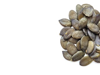 Raw portion of pumpkin seeds for better calories.