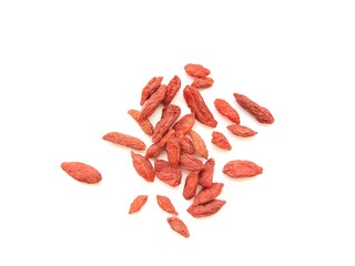 Dried pieces of goji berries for tropical taste.