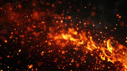 Fototapeta premium Close-up of flames on dark background