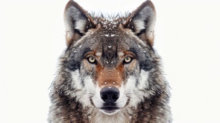 Fototapeta premium Wolf in snow close-up