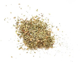 Very aromatic leaves of dried marjoram.