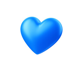 Icone de coração azul elemento 3d isolado