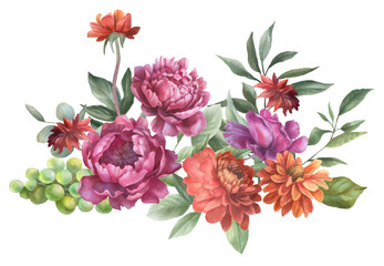Watercolor autumn floral border, fall harvest, Thanksgiving png