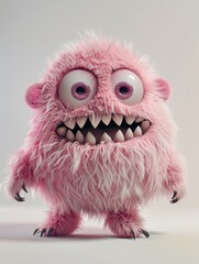 Obraz premium Pink Furry Monster