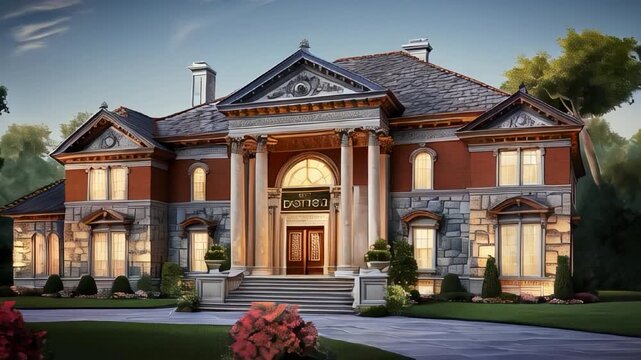 A grand majestic Empire-style house