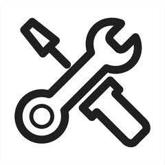 Repair tools icon vector. tool icon vector. setting icon vector. Wrench and screwdriver. support, Service