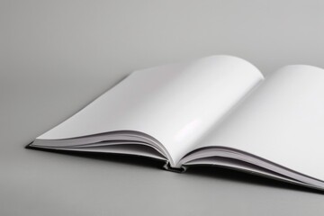 Open Blank Book on Gray Surface