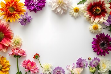 Colorful Flower Arrangement with White Background