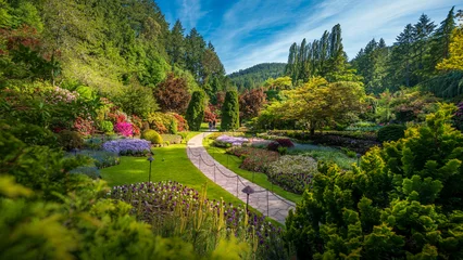 Canvas schilderij Tuin Sunken garden at Butchart Gardens  © heyengel