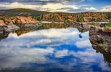 The granite dells of Watson Lake in Prescott Arizona