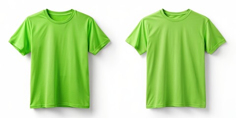 Two Green T-Shirts Mockup for Branding and Design, t-shirt mockup, green tshirt , mock up , blank tshirt