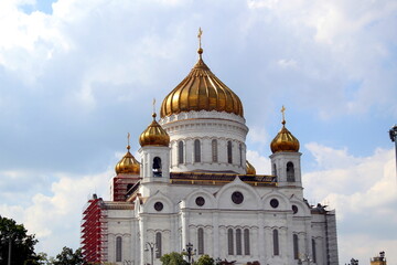 Orthodox church against the sky on a summer day.	