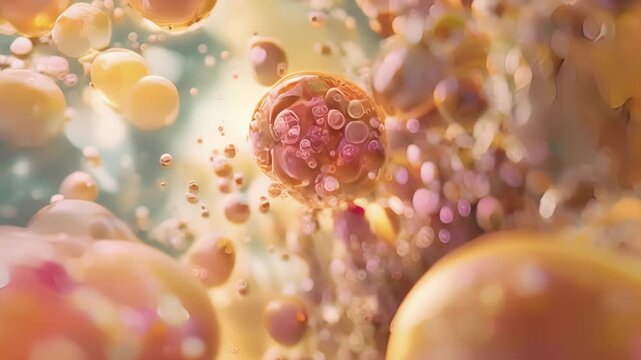 An animated image of placenta cells moving and pulsating as they work tirelessly to ensure a steady supply of oxygen and nutrients to the developing .