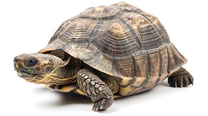 Obraz premium Single Tortoise on White Background