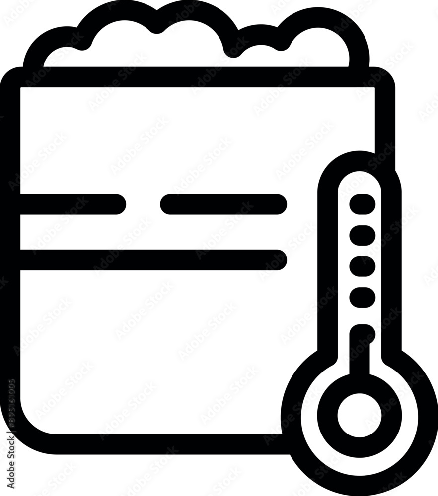 Poster thermometer is measuring the temperature of a compost bin, indicating the decomposition process of o