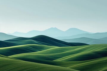 Hills are showcased in an ultramodern banner with a supernatural scene of rolling green landscapes, featuring ample copy space