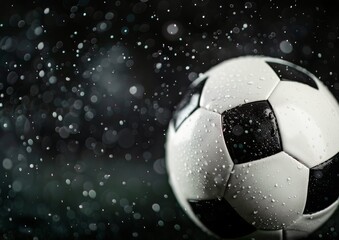 Naklejka premium Soccer Ball on Black Background