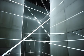 Abstract Lines and Geometric Shapes in Grey