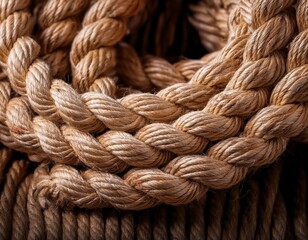 Coarse, fibrous jute rope with visible strands and twists.
