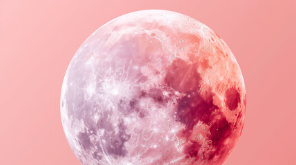 Strawberry moon, a close-up of a lua rose, showcasing a soft, pink and red gradient, celebrating the June full moon with a gentle, dreamlike aesthetic