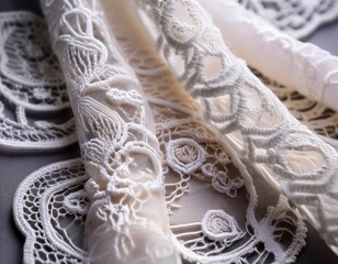 Obraz premium Delicate lace with intricate, detailed patterns and fine threads.
