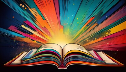 Retro colorful books