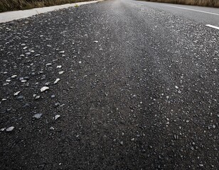 Fototapeta premium Rough, gritty asphalt with a mix of small stones and pebbles