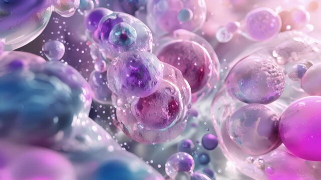 Vibrantly colored placenta cells actively separating and filtering out harmful substances from the mothers stream to protect the developing baby.