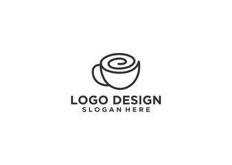 Cup coffee logo design vector template