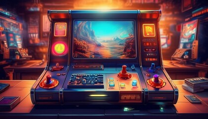 Naklejka premium retro 8 bit 16 bit game console