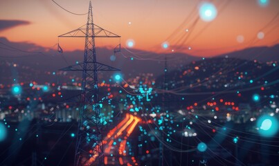 Smart grid infrastructure optimizing energy distribution, promoting efficiency and reliability in power management
