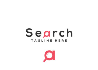 Letter a search job logo design vector template
