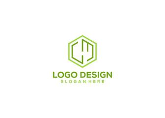 Letter LM hexagon logo design