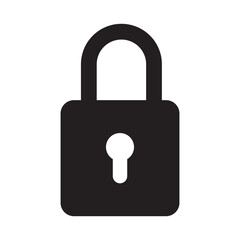 Padlock icon, security icon. Padlock with keyhole icon.
