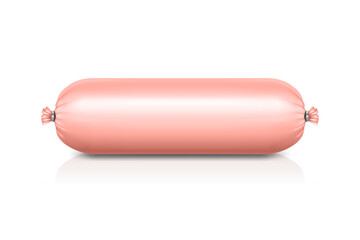 Vector 3d Realistic Blank Polyethylene Sausage Packaging. Design Template for Mockup, Closeup, Isolated, Front View