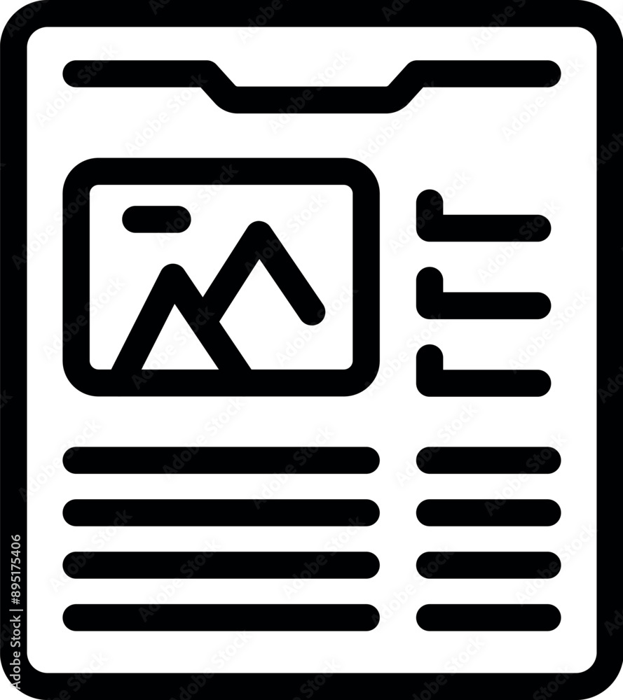 Poster icon of a digital document containing an image and text editing interface